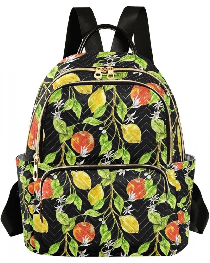 Women Backpack Avocado Flower Pineapple Gold Gorgeous Watercolor Lemon Orange Anti-Theft Travel Backpack with Luggage Belt Li...