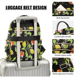 Women Backpack Avocado Flower Pineapple Gold Gorgeous Watercolor Lemon Orange Anti-Theft Travel Backpack with Luggage Belt Li...