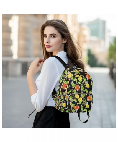 Women Backpack Avocado Flower Pineapple Gold Gorgeous Watercolor Lemon Orange Anti-Theft Travel Backpack with Luggage Belt Li...