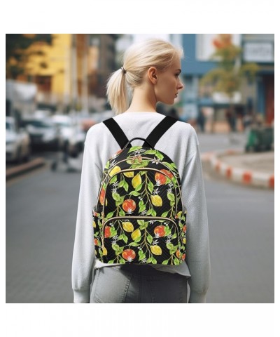 Women Backpack Avocado Flower Pineapple Gold Gorgeous Watercolor Lemon Orange Anti-Theft Travel Backpack with Luggage Belt Li...