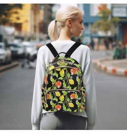 Women Backpack Avocado Flower Pineapple Gold Gorgeous Watercolor Lemon Orange Anti-Theft Travel Backpack with Luggage Belt Li...