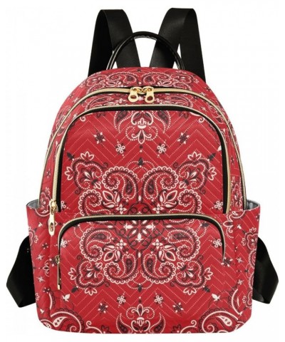 Paisley Bandana Boho Red Small Backpack Purse for Women Travel Bag Fashion Daypack Back Pack Shoulder Bag Multicolor Small $1...