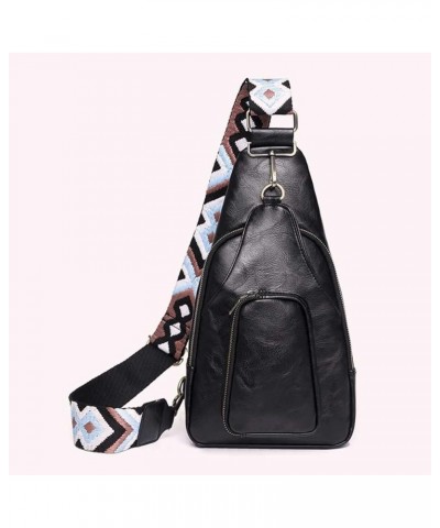 Crossbody Bag PU Leather Women Msenr Bags Fashion Simple Casl Portable Multipurpose Guitar Strap for Sport Black $14.37 Shoul...