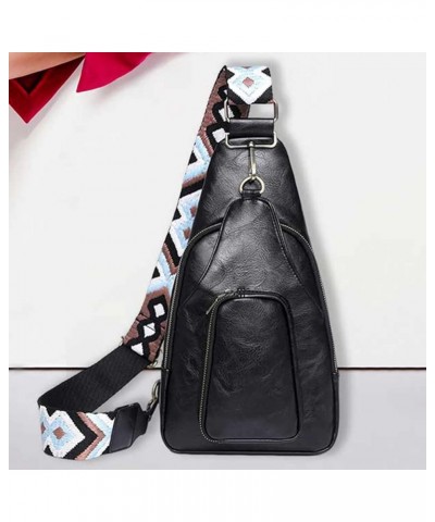 Crossbody Bag PU Leather Women Msenr Bags Fashion Simple Casl Portable Multipurpose Guitar Strap for Sport Black $14.37 Shoul...