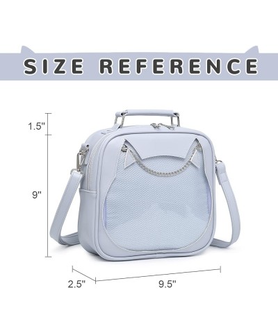 Women Ita Bag Kawaii Crossbody Purse Cute Cat Messenger Purse Clear Backpack Shoulder Bags Pin Display Bag Blue $29.61 Backpacks