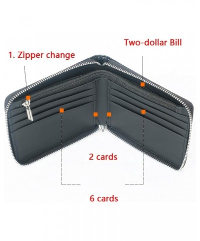 Zipper RFID Blocking Bifold Men's Security Zipper Wallet, Multi Credit Card Holder Holiday Gift Travel Wallet $13.75 Wallets