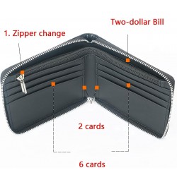 Zipper RFID Blocking Bifold Men's Security Zipper Wallet, Multi Credit Card Holder Holiday Gift Travel Wallet $13.75 Wallets