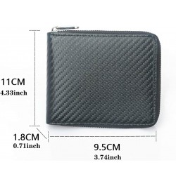 Zipper RFID Blocking Bifold Men's Security Zipper Wallet, Multi Credit Card Holder Holiday Gift Travel Wallet $13.75 Wallets