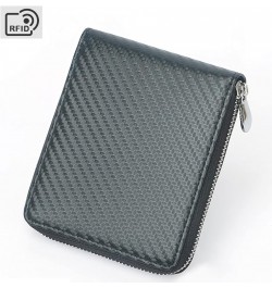 Zipper RFID Blocking Bifold Men's Security Zipper Wallet, Multi Credit Card Holder Holiday Gift Travel Wallet $13.75 Wallets