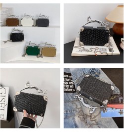 Crossbody Bag Korean Style Fashion Retro Small Fragrant Rhombus Box Bag Chain Shoulder Bag Handbag For Women Green $15.46 Sho...