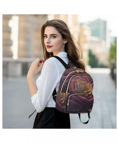 Women's Medium Fashion Backpack Ethereal Burgundy Rose Print Ladies Travel Daypack Aesthetic Shoulder Bag 10.2×5.1×12.5 IN $1...