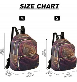 Women's Medium Fashion Backpack Ethereal Burgundy Rose Print Ladies Travel Daypack Aesthetic Shoulder Bag 10.2×5.1×12.5 IN $1...