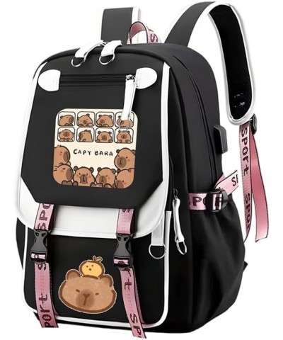 Cartoon Capybara Backpack Lightweight Waterproof Backpack for Cute Aesthetic Backpack Casual Daypack for Women (Style O) Styl...