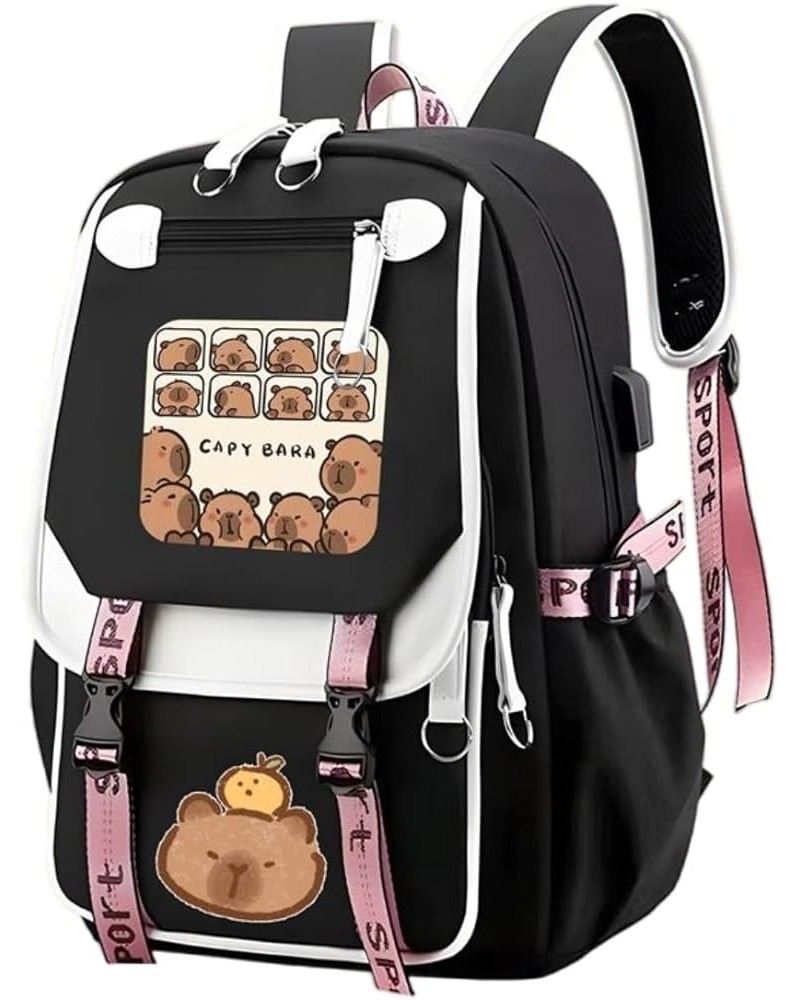 Cartoon Capybara Backpack Lightweight Waterproof Backpack for Cute Aesthetic Backpack Casual Daypack for Women (Style O) Styl...