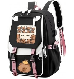 Cartoon Capybara Backpack Lightweight Waterproof Backpack for Cute Aesthetic Backpack Casual Daypack for Women (Style O) Styl...