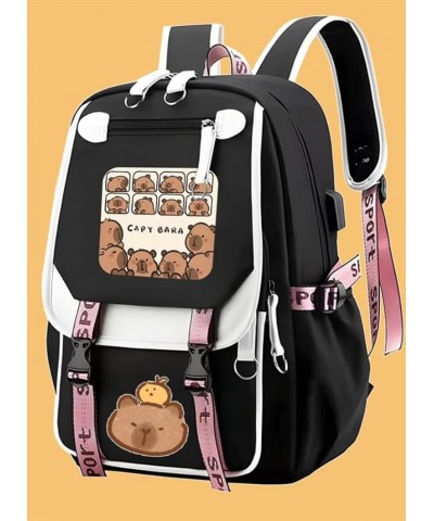 Cartoon Capybara Backpack Lightweight Waterproof Backpack for Cute Aesthetic Backpack Casual Daypack for Women (Style O) Styl...