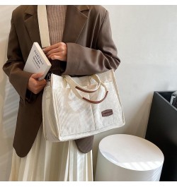 Multi-Pocket Corduroy Tote Bag for Women, Versatile Shoulder Crossbody Handbag with Handles for Work and Casual Use Khaki $9....