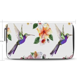 Retro Hummingbird Pattern Wallets for Women Card Holder Zipper Purse Phone Clutch Wallet Painting Wristlet with Wrist Strap H...