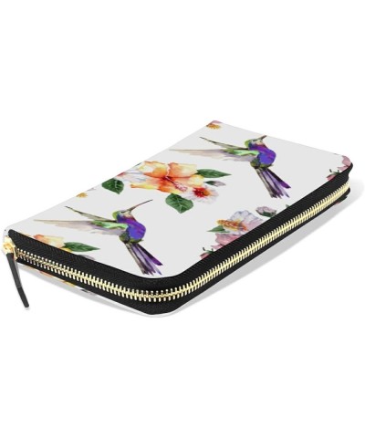 Retro Hummingbird Pattern Wallets for Women Card Holder Zipper Purse Phone Clutch Wallet Painting Wristlet with Wrist Strap H...