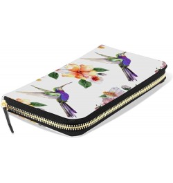 Retro Hummingbird Pattern Wallets for Women Card Holder Zipper Purse Phone Clutch Wallet Painting Wristlet with Wrist Strap H...