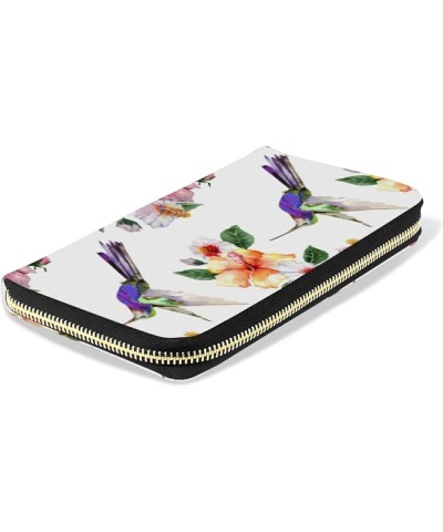 Retro Hummingbird Pattern Wallets for Women Card Holder Zipper Purse Phone Clutch Wallet Painting Wristlet with Wrist Strap H...