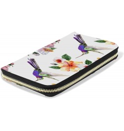 Retro Hummingbird Pattern Wallets for Women Card Holder Zipper Purse Phone Clutch Wallet Painting Wristlet with Wrist Strap H...