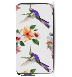 Retro Hummingbird Pattern Wallets for Women Card Holder Zipper Purse Phone Clutch Wallet Painting Wristlet with Wrist Strap H...