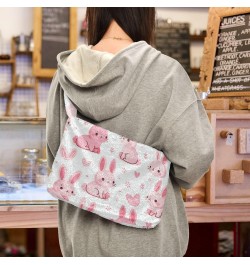 Ladies Soft Plush Underarm Bag Pink-cute-rabbit Fluffy Shoulder Bag Women Furry Purse Handbag $17.27 Shoulder Bags