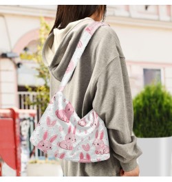 Ladies Soft Plush Underarm Bag Pink-cute-rabbit Fluffy Shoulder Bag Women Furry Purse Handbag $17.27 Shoulder Bags