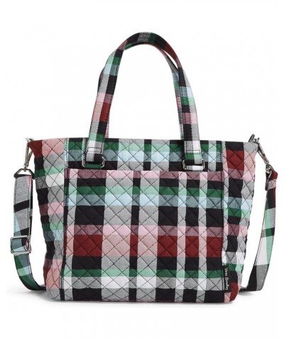 Women's Cotton Multi-Strap Shoulder Satchel Purse Ribbons Plaid - Recycled Cotton $37.08 Satchels