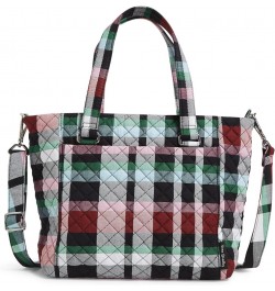 Women's Cotton Multi-Strap Shoulder Satchel Purse Ribbons Plaid - Recycled Cotton $37.08 Satchels