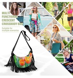 Women Fringe Tassel Cross Body Bag Pug Dragonfly Leisure Shoulder Bag Color097 $11.36 Crossbody Bags