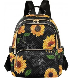 Colored Sunflower Blossom Leaf Women Backpack Purse Ladies Fashion Shoulder Bag Daypack Travel Bag 7.5L Medium $17.04 Backpacks