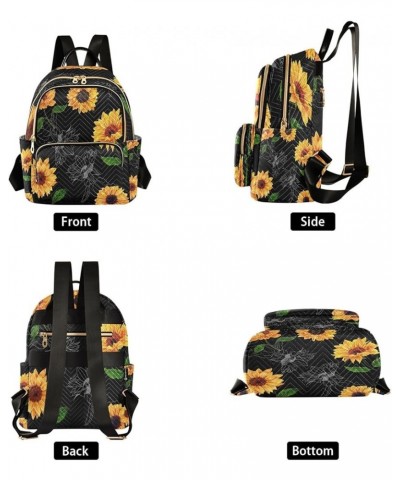 Colored Sunflower Blossom Leaf Women Backpack Purse Ladies Fashion Shoulder Bag Daypack Travel Bag 7.5L Medium $17.04 Backpacks