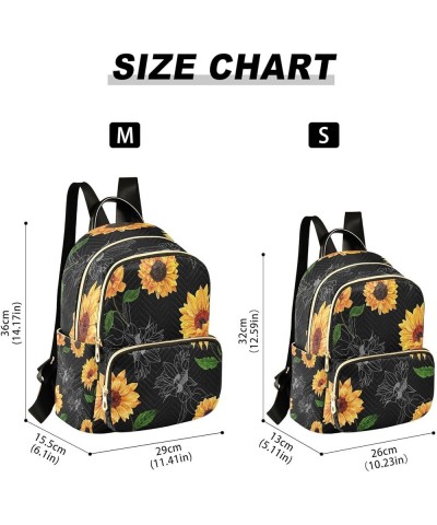 Colored Sunflower Blossom Leaf Women Backpack Purse Ladies Fashion Shoulder Bag Daypack Travel Bag 7.5L Medium $17.04 Backpacks