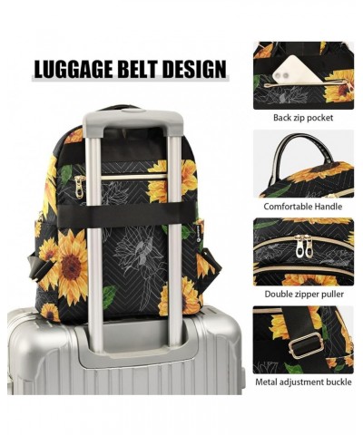 Colored Sunflower Blossom Leaf Women Backpack Purse Ladies Fashion Shoulder Bag Daypack Travel Bag 7.5L Medium $17.04 Backpacks