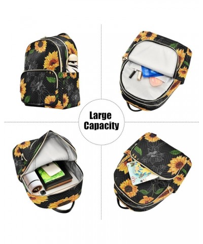 Colored Sunflower Blossom Leaf Women Backpack Purse Ladies Fashion Shoulder Bag Daypack Travel Bag 7.5L Medium $17.04 Backpacks