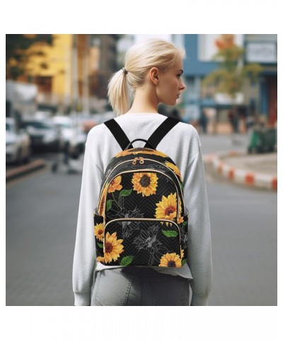 Colored Sunflower Blossom Leaf Women Backpack Purse Ladies Fashion Shoulder Bag Daypack Travel Bag 7.5L Medium $17.04 Backpacks