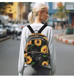 Colored Sunflower Blossom Leaf Women Backpack Purse Ladies Fashion Shoulder Bag Daypack Travel Bag 7.5L Medium $17.04 Backpacks