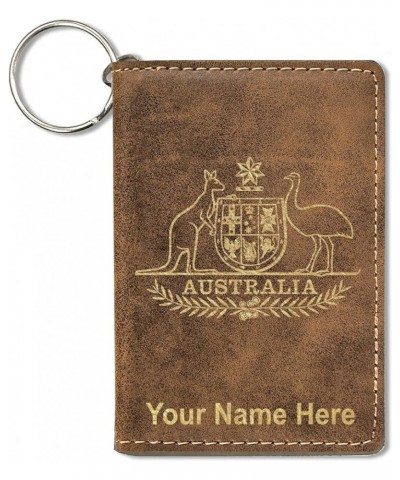 ID Holder Wallet, Coat of Arms Australia, Personalized Engraving Included (Rustic) Rustic $14.00 Wallets