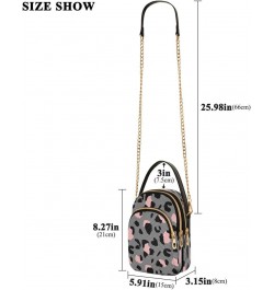 Black Pink Leopard Print Crossbody Bag Small Shoulder Handbags Leather Purse for Women $12.74 Crossbody Bags