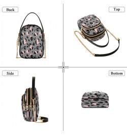 Black Pink Leopard Print Crossbody Bag Small Shoulder Handbags Leather Purse for Women $12.74 Crossbody Bags