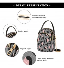 Black Pink Leopard Print Crossbody Bag Small Shoulder Handbags Leather Purse for Women $12.74 Crossbody Bags