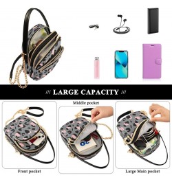 Black Pink Leopard Print Crossbody Bag Small Shoulder Handbags Leather Purse for Women $12.74 Crossbody Bags