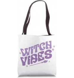 Witch Vibes, Cute Retro Witchy Black Magic Vibe, Coven Broom Tote Bag $16.21 Totes