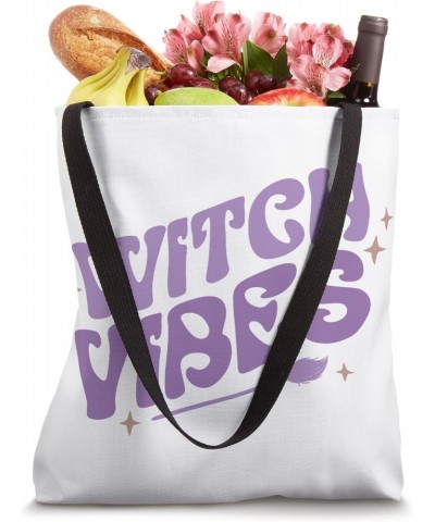 Witch Vibes, Cute Retro Witchy Black Magic Vibe, Coven Broom Tote Bag $16.21 Totes