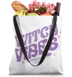 Witch Vibes, Cute Retro Witchy Black Magic Vibe, Coven Broom Tote Bag $16.21 Totes