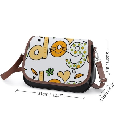 Printed Crossbody Bag Shoulder Bag PU Leather Women's Designer Satchels White Clouds Blue Color2 $23.50 Satchels