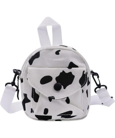 Cute Cow Print Canvas Crossbody Purse Small Cell Phone Bag Shoulder Handbag for Men Women Kids Cow Print $9.68 Totes