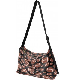 Brown Black Football Tile Hobo Bags for Women Crossbody Bag Handbag Purses Leather Shoulder Bag for Work GiftsTravel $19.13 H...